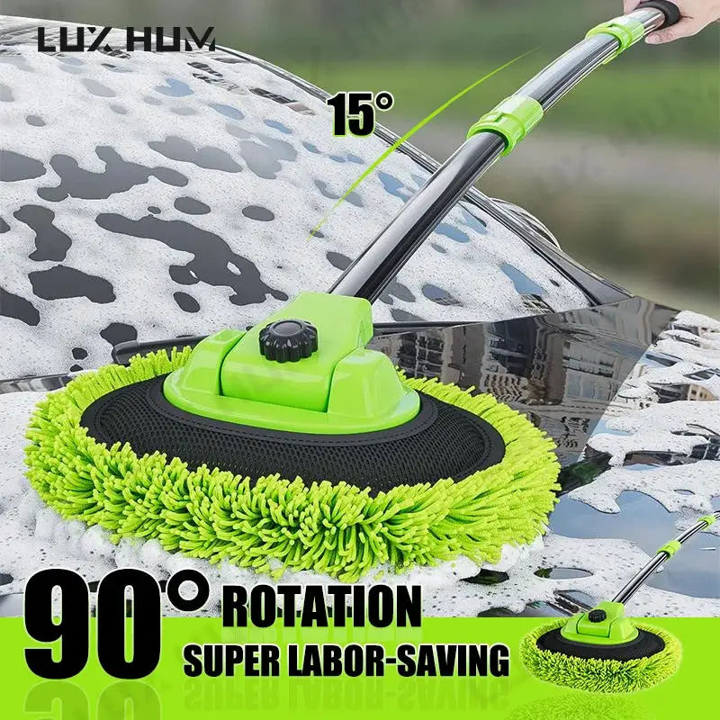 Simples Market car drying towel, 1400GSM heavy-duty microfiber, oversized 60x120cm lime green/black, double-sided.