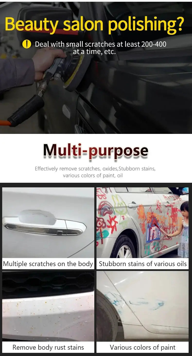 Simples Market Nano Magic Car Scratch Remover Cloth, white multipurpose car paint repair; 4-panel collage