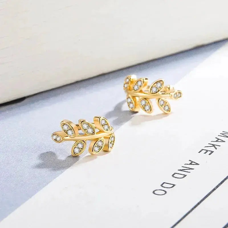 Cute Metal Leaf Earcuff Clip On Earring For Women And Girls No Piercing Cartilage Earring