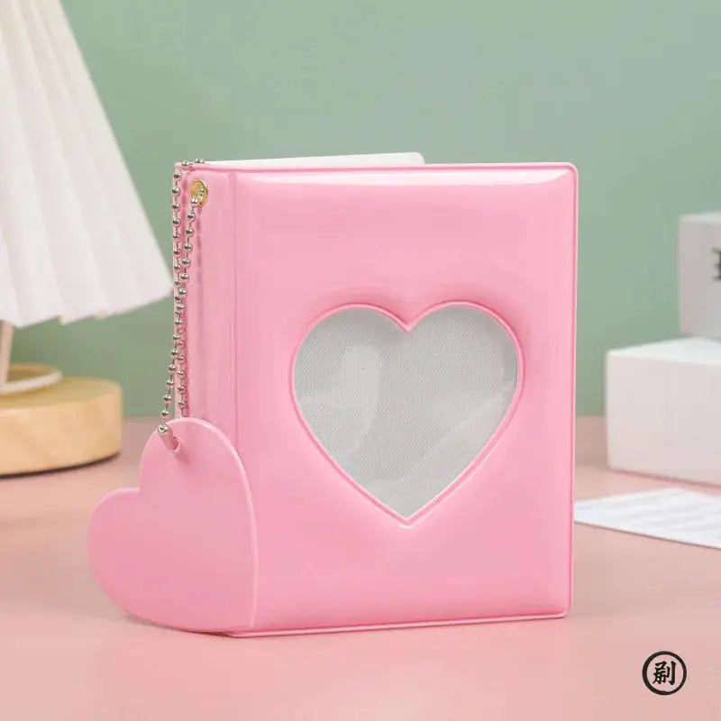 1 Piece 3 Inch Photocard Holder Heart Hollow Photo Album With 32 Pockets Card Binder For Mini Idol Pictures Storage Case