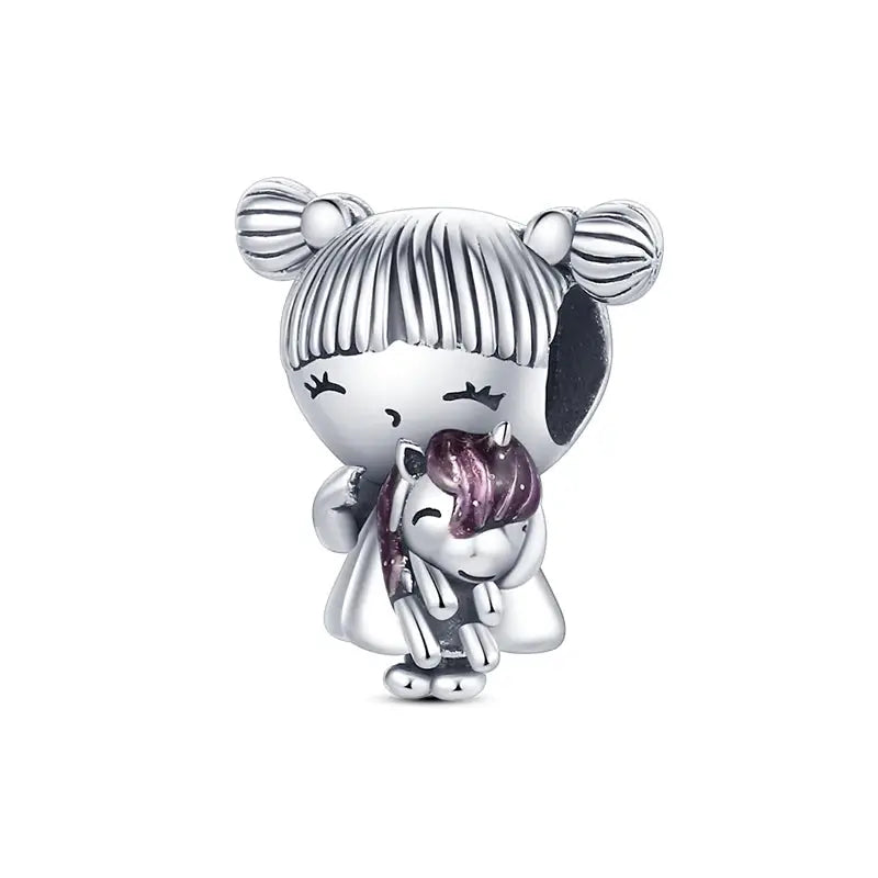 925 Silver Charms Beads for Pandora Style Bracelets Women Animal Charms in Blue Red Green Pink Yellow Gift