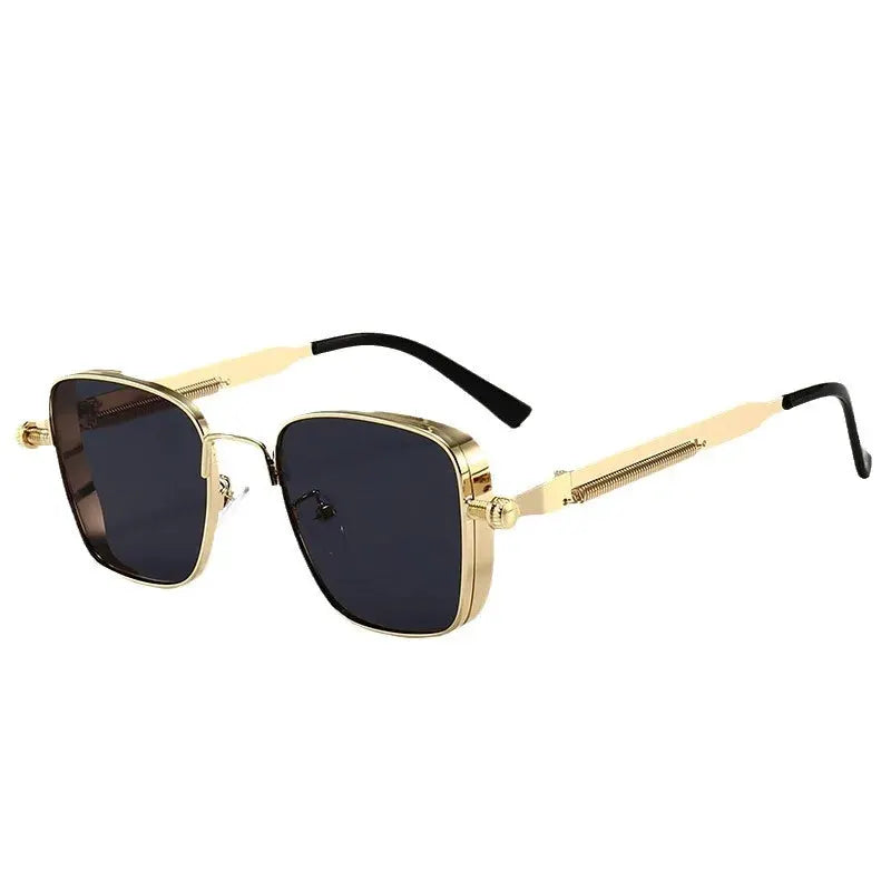 Men's Steampunk Sunglasses With Box Edging Frames European American Retro Style Metal Spring Details Indian Inspired