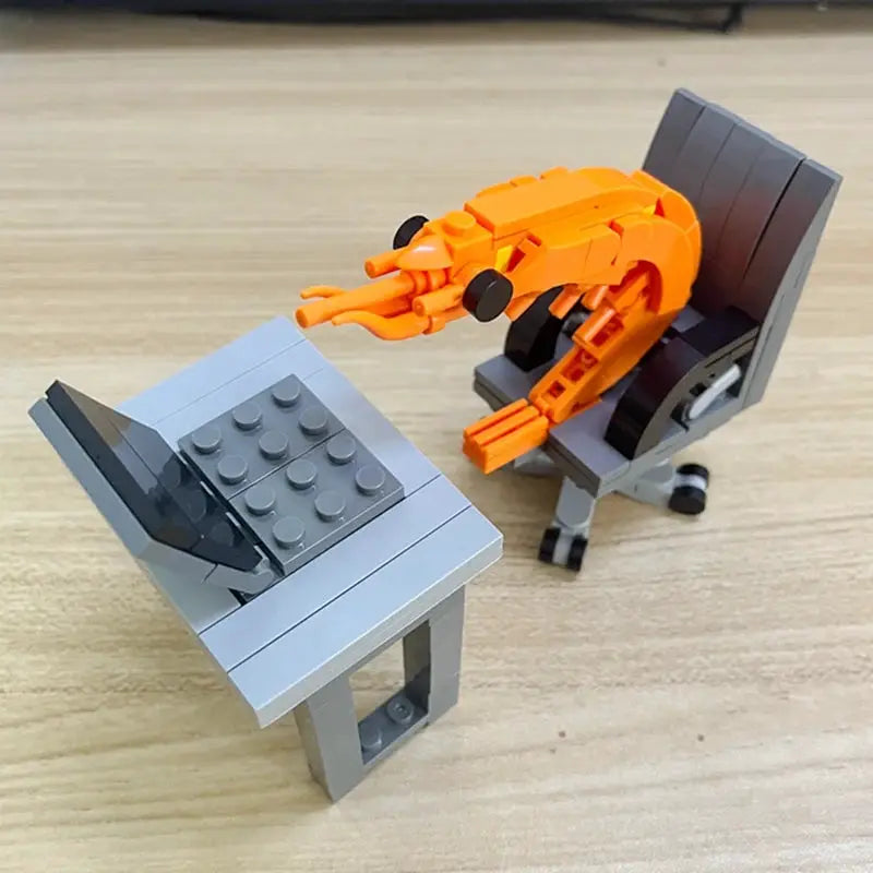 MOC Building Block Shrimp Model Figurines Puzzle Assembly Kit For Boys And Girls Internet Celebrity Parody Toy