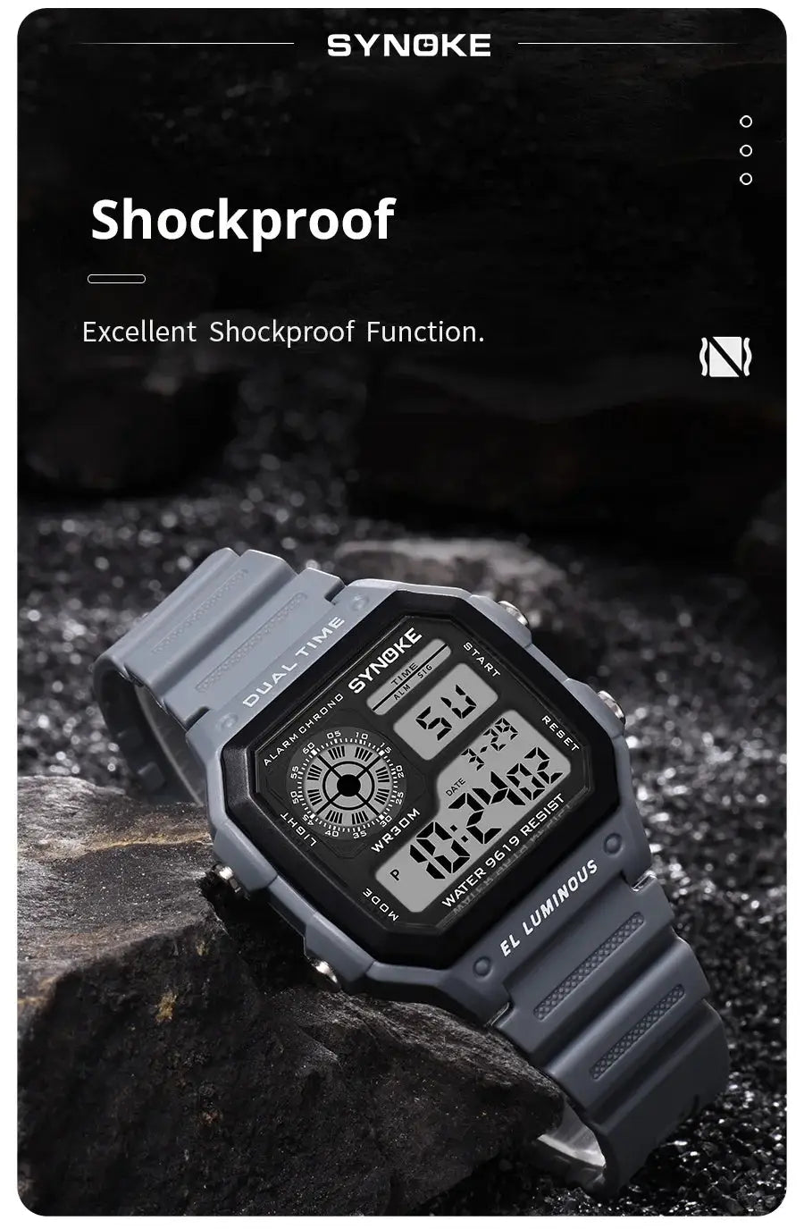 SYNOKE Military Digital Watches Men Sports Luminous Chronograph Waterproof Male Electronic Wrist Watches Relogio Masculino