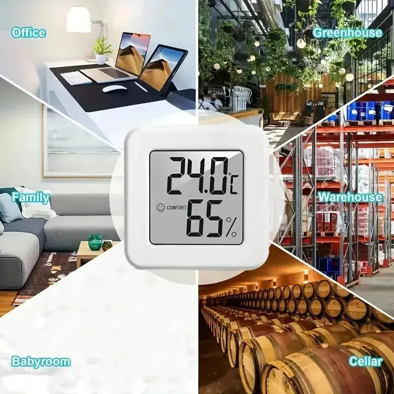 HomeTech Indoor Mini Temperature Humidity Meter Portable Digital Display Real Time Readings
