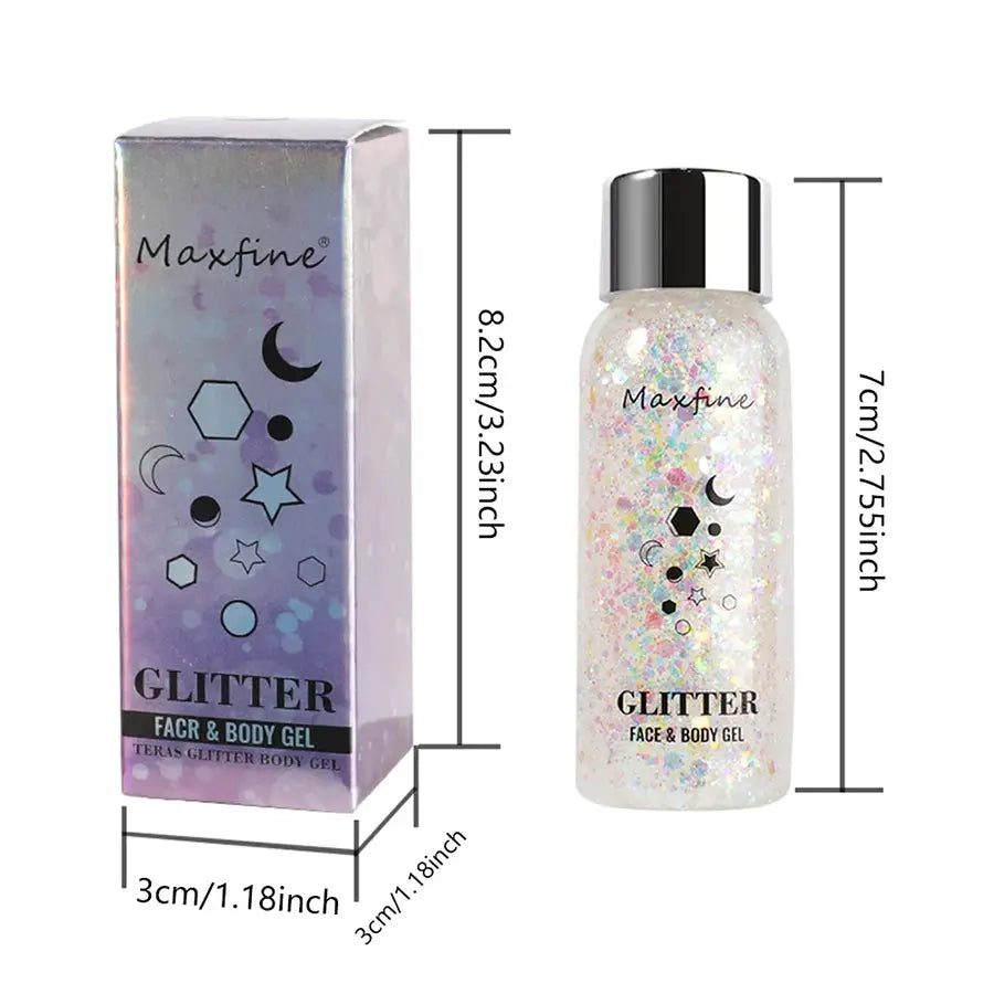 Long-Lasting Body Glitter Gel With Sequins For Face Eyes Hair Mermaid Scales Effect For Prom Party