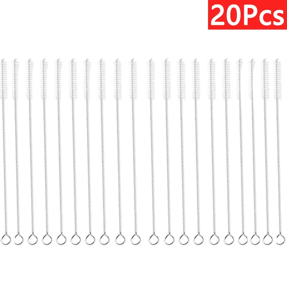 Simples Market 20pc stainless steel cleaning brushes for straws, pipes, glassware and hookahs