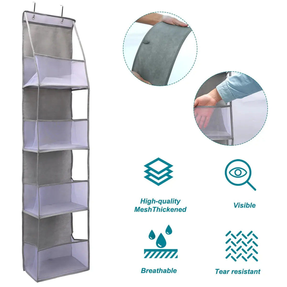 Over the Door Hanging Organizer 4 Or 6 Layer Storage for Cosmetics Nursery Bathroom Closet Bedroom Dorm