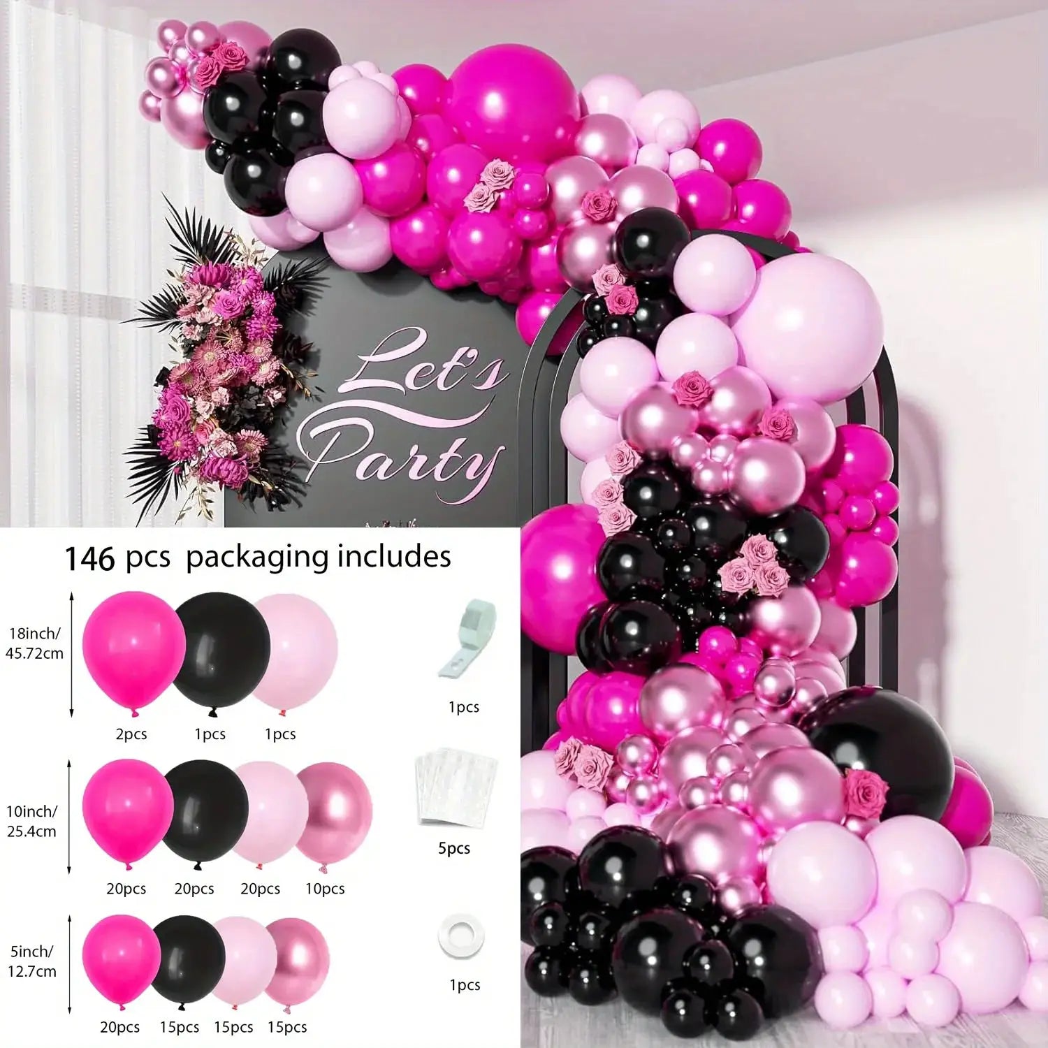 113 Piece Explosive Star Balloon Garland Arch Set For Wedding Birthday Anniversary Indoor Outdoor Decoration