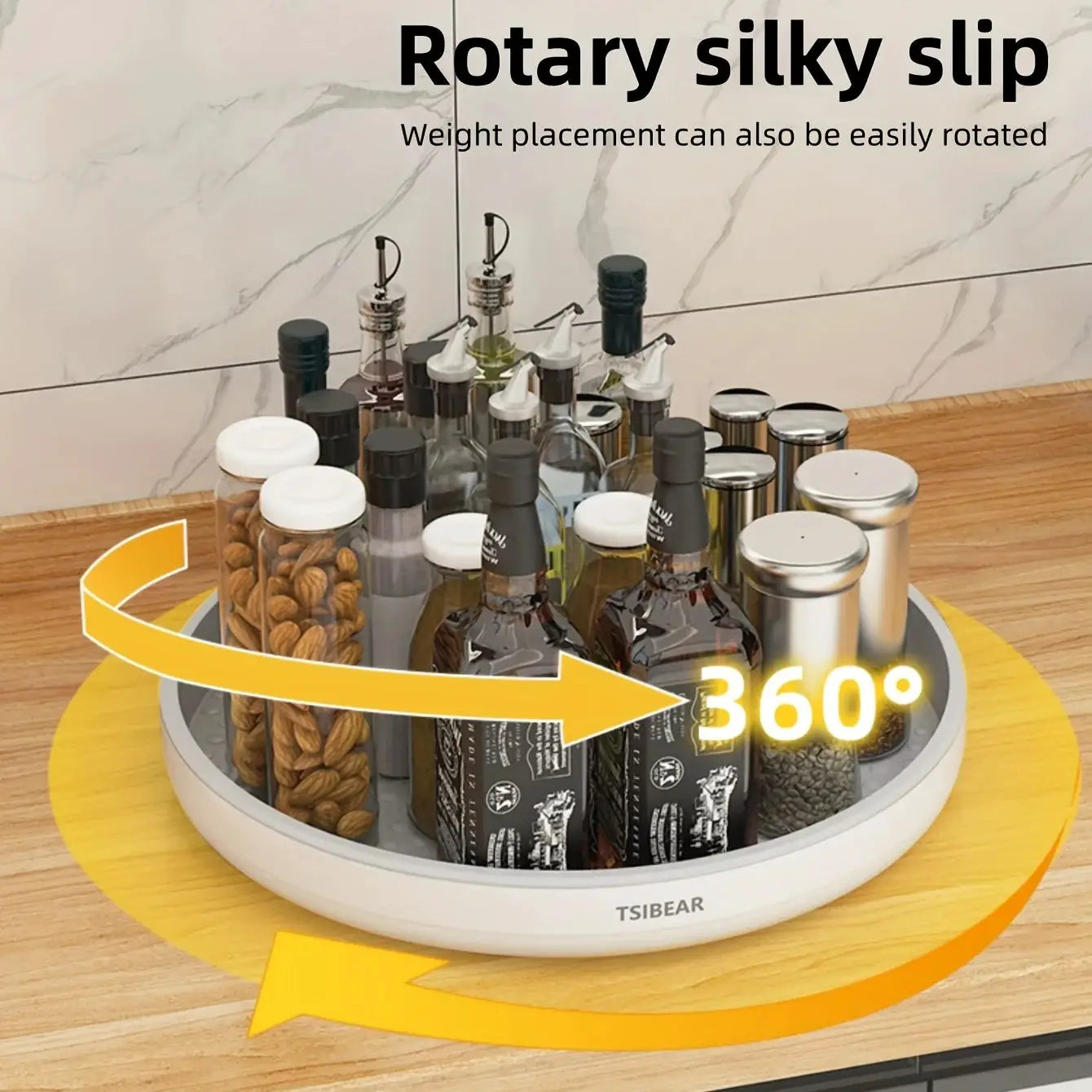 NovaHome Kitchen Turntable Rotating Organizer For Spices And Cosmetics 360 Degree Countertop Storage Rack