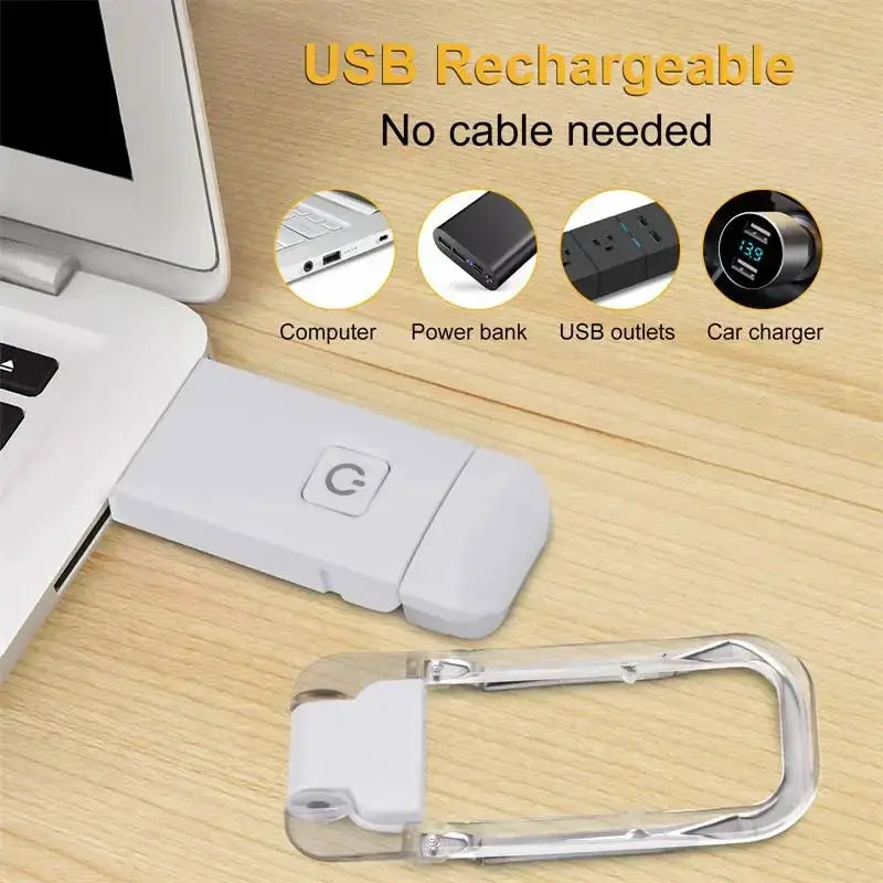 Mini Reading Clip Light USB Charging LED Night Light With Adjustable Brightness And Eye Protection Portable Book Lamp