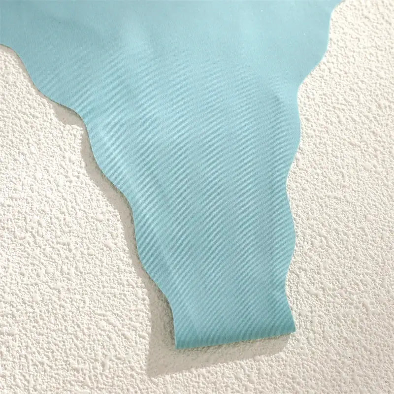 Blue seamless thong underwear, ultra-soft knit fabric, low-rise G-string