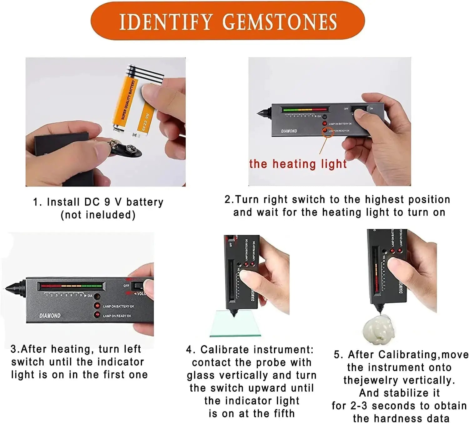 High Accuracy Diamond Tester Pen Kit With LED Indicator And Audio Alerts For Jewelry And Loose Stones