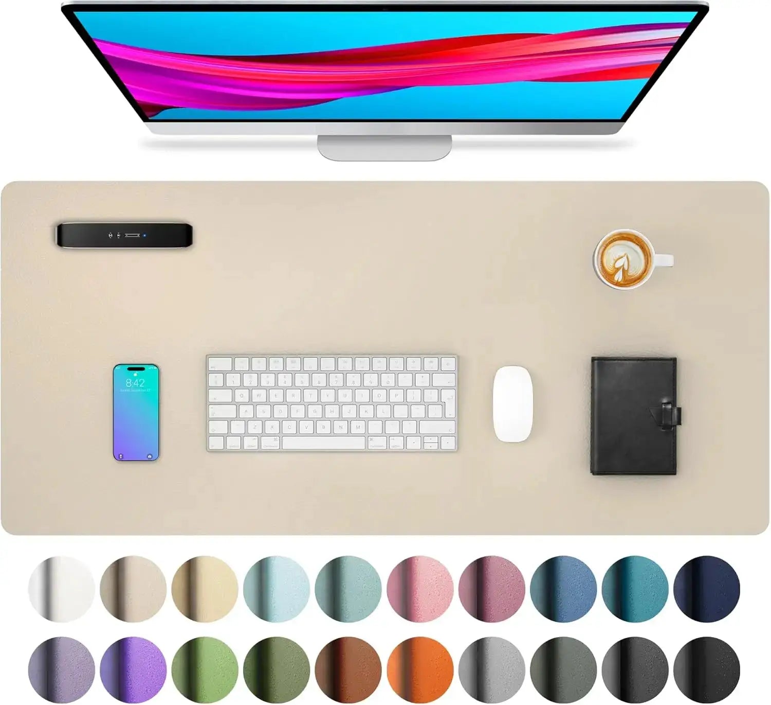 Large Waterproof PU Leather Desk Mat And Mouse Pad For Home Office Gaming Desk Pad With Non Slip Backing