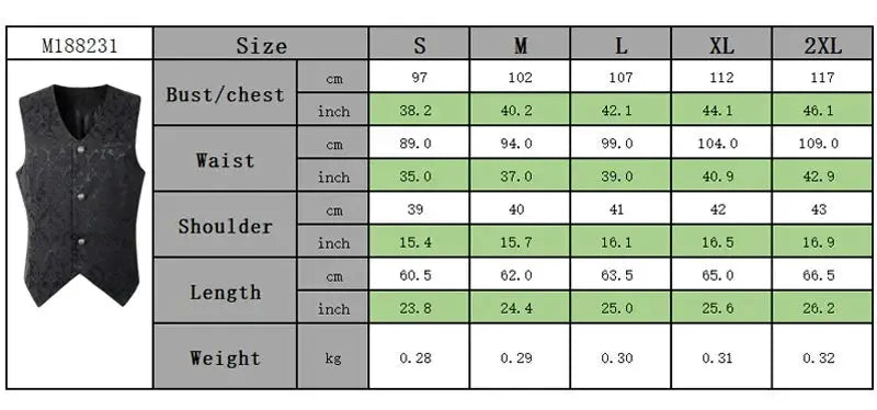 Men's jacquard waistcoat, black, single-breasted formal vest by Simples Market