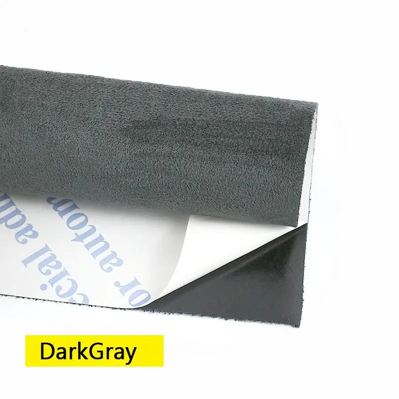 Simples Market dark gray synthetic suede self-adhesive fabric roll by meter for car interiors