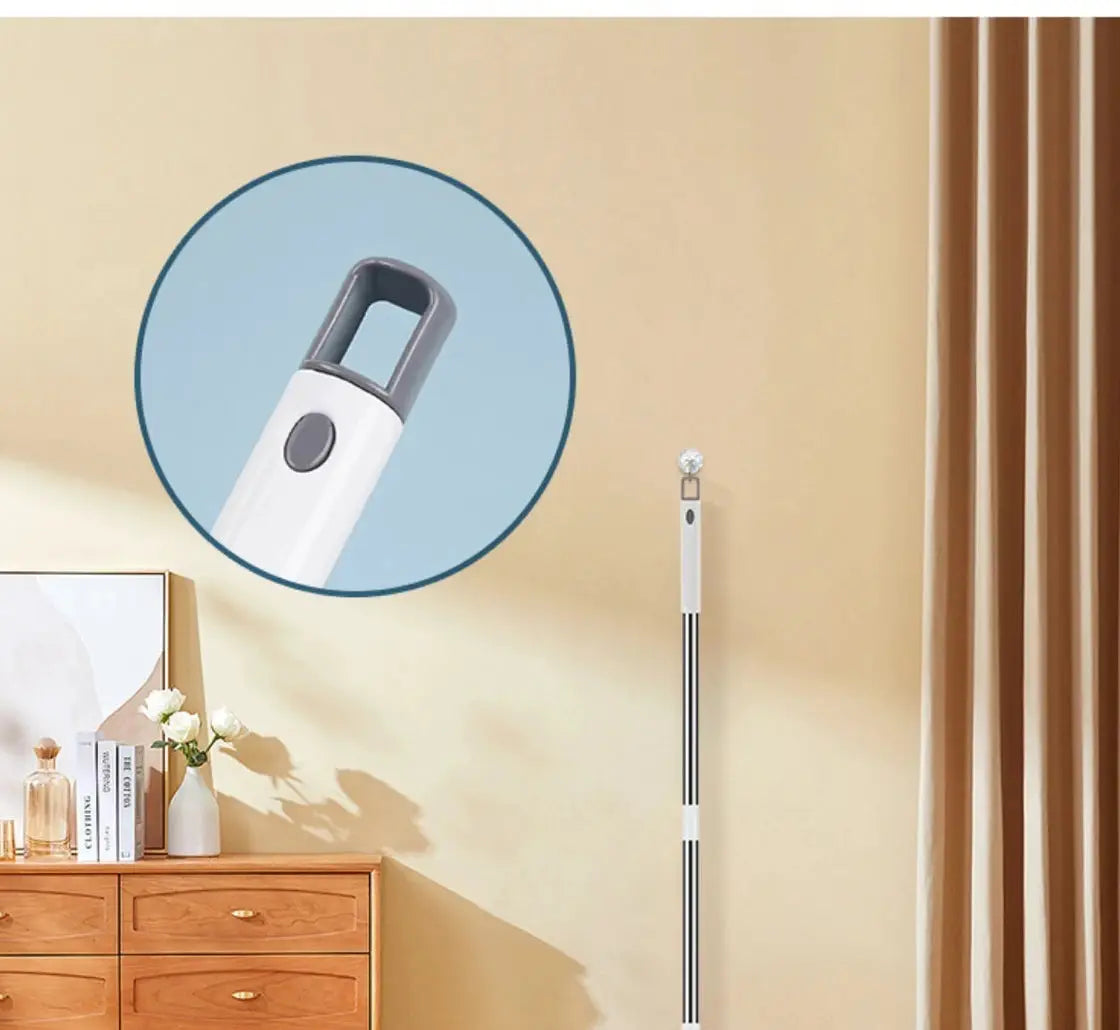 Simples Market silicone scraper broom with long white and gray handle, heavy-duty squeegee