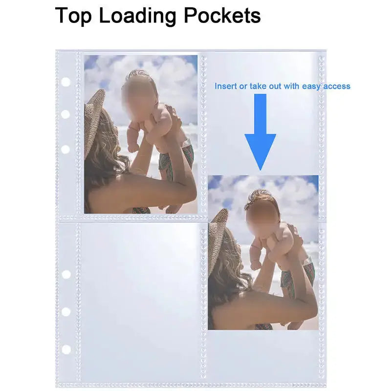 Simples Market A5 notebook photocard binder with 4 top-loading pockets and 6-ring PU leather personal organizer