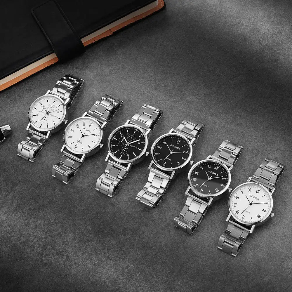 Yo Men's Quartz Wristwatch Casual Silver Alloy Band Timepiece For Everyday Wear With Arabic Numeral Markers