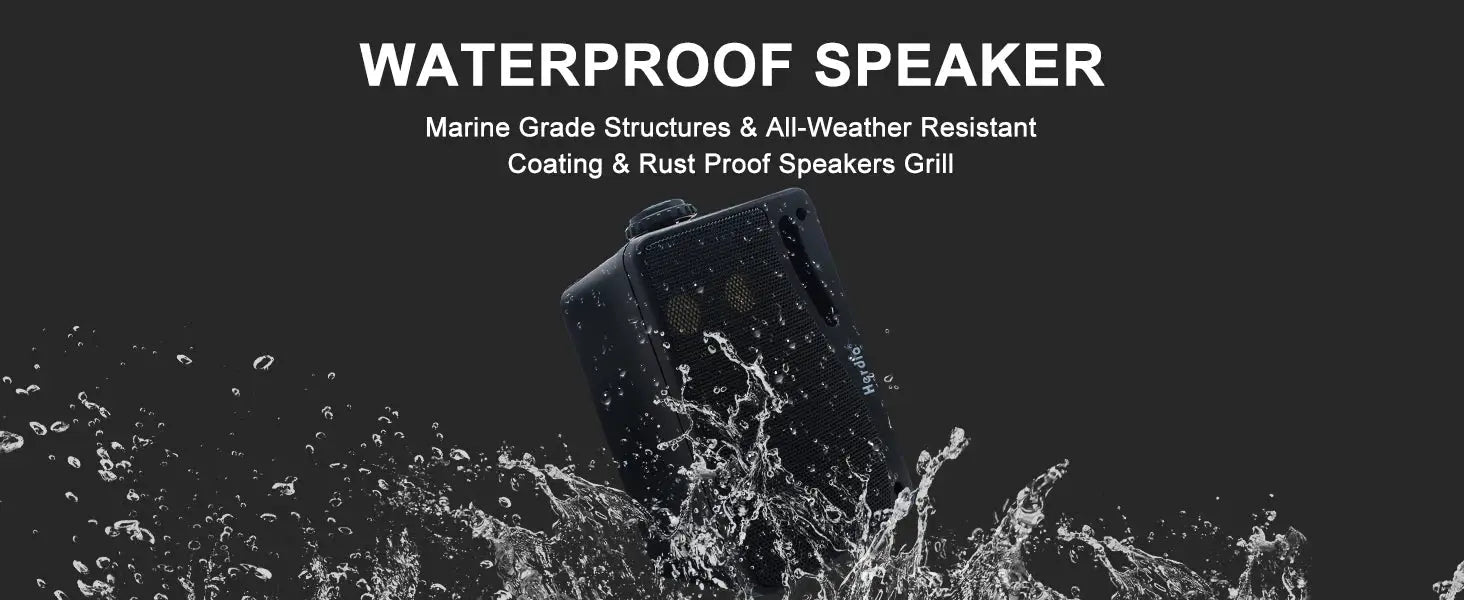 Herdio 3.5-inch outdoor Bluetooth speaker, black, waterproof and wall-mountable.