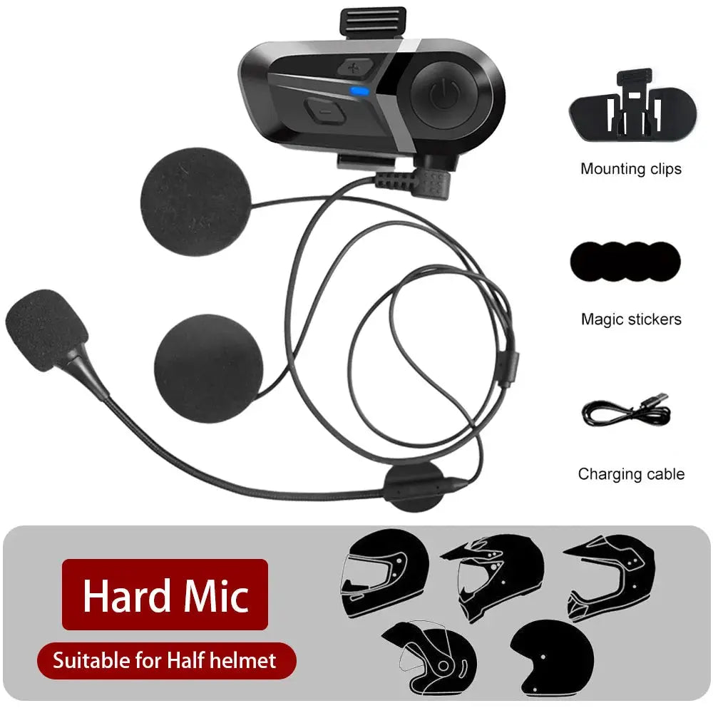 RidePulse Bluetooth 5.3 Wireless Motorcycle Helmet Headset With Hands Free Calls Waterproof Earphones And Music Player