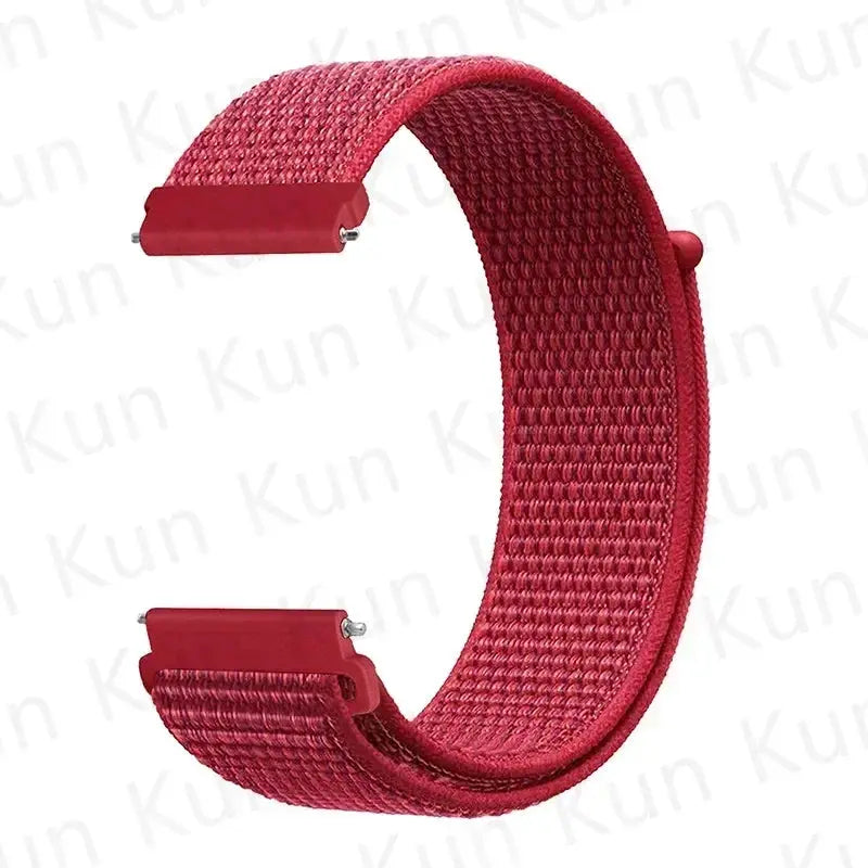 Nylon loop watch strap in red for Redmi Watch 5 Active/Lite and Xiaomi Watch S4, 20mm/22mm replacement band