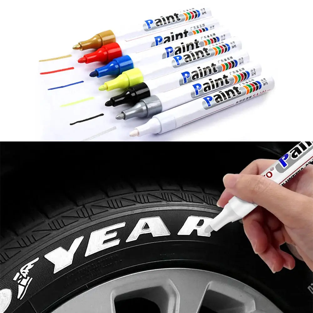 One Piece White Waterproof Tire Mark Pen For Auto Rubber Metal Permanent Paint Marker Graffiti Touch Up