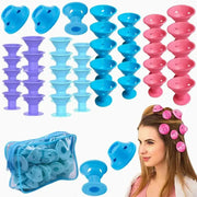 Soft rubber silicone hair curlers set with clips, heatless rollers in multicolor, 10/20 pcs by Simples Market