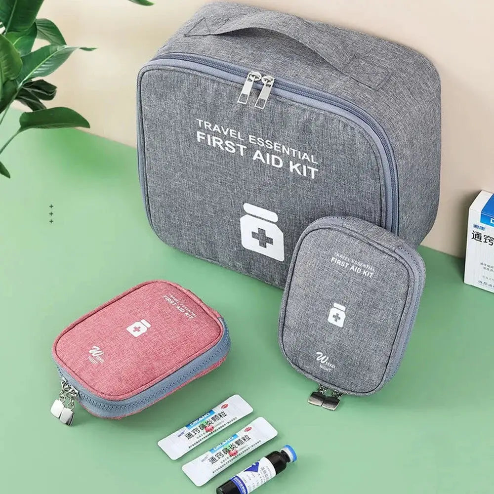 Family First Aid Kit Portable Outdoor Travel Storage Bag Large Capacity Layered Medicine Organizer