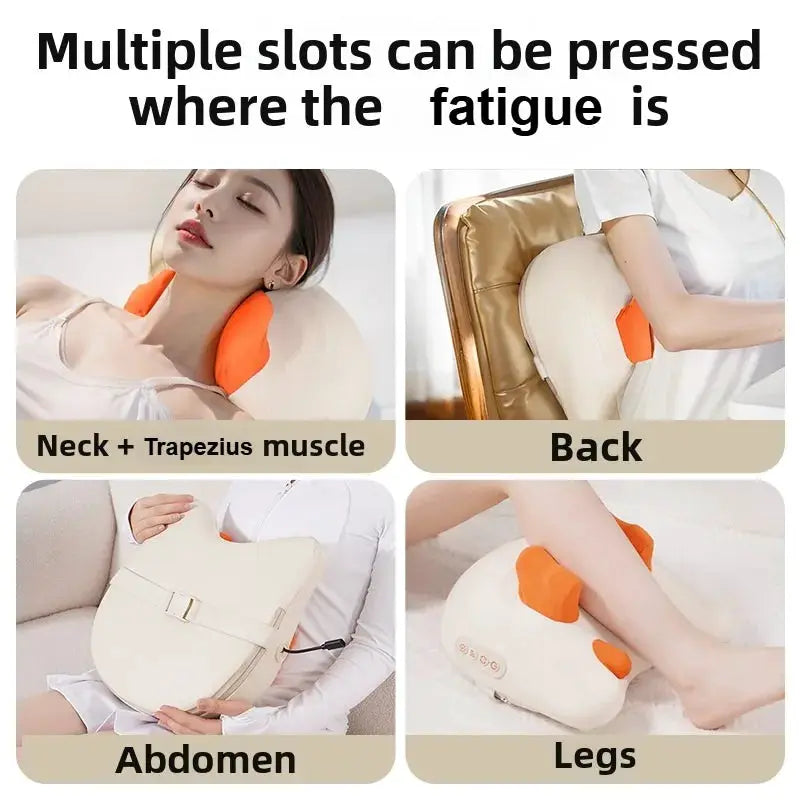 JAIYORL massage pillow by Simples Market, wireless neck/back/abdomen/legs shiatsu massager with heating, orange trim