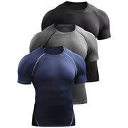 Mens Quick Dry Short Sleeve Running T Shirt for Outdoor Sports Training Yoga Tight Fit Pro