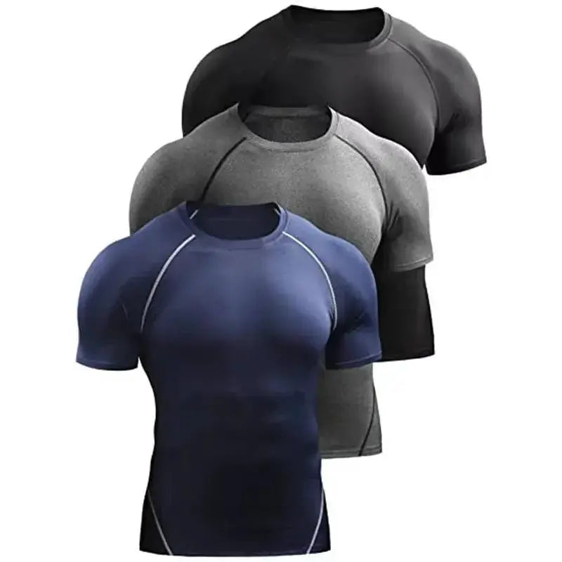 Mens Quick Dry Short Sleeve Running T Shirt for Outdoor Sports Training Yoga Tight Fit Pro