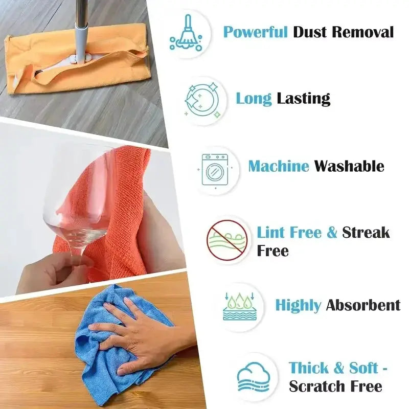 BrightHome Microfiber Cleaning Cloth Set 20 10 5 3 Pieces Ultra Absorbent Eco Friendly Kitchen And Bathroom Towels