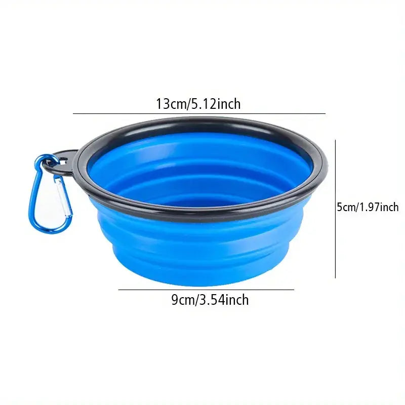 Foldable Dog Travel Bowl Portable Silicone Water Bowl with Lip