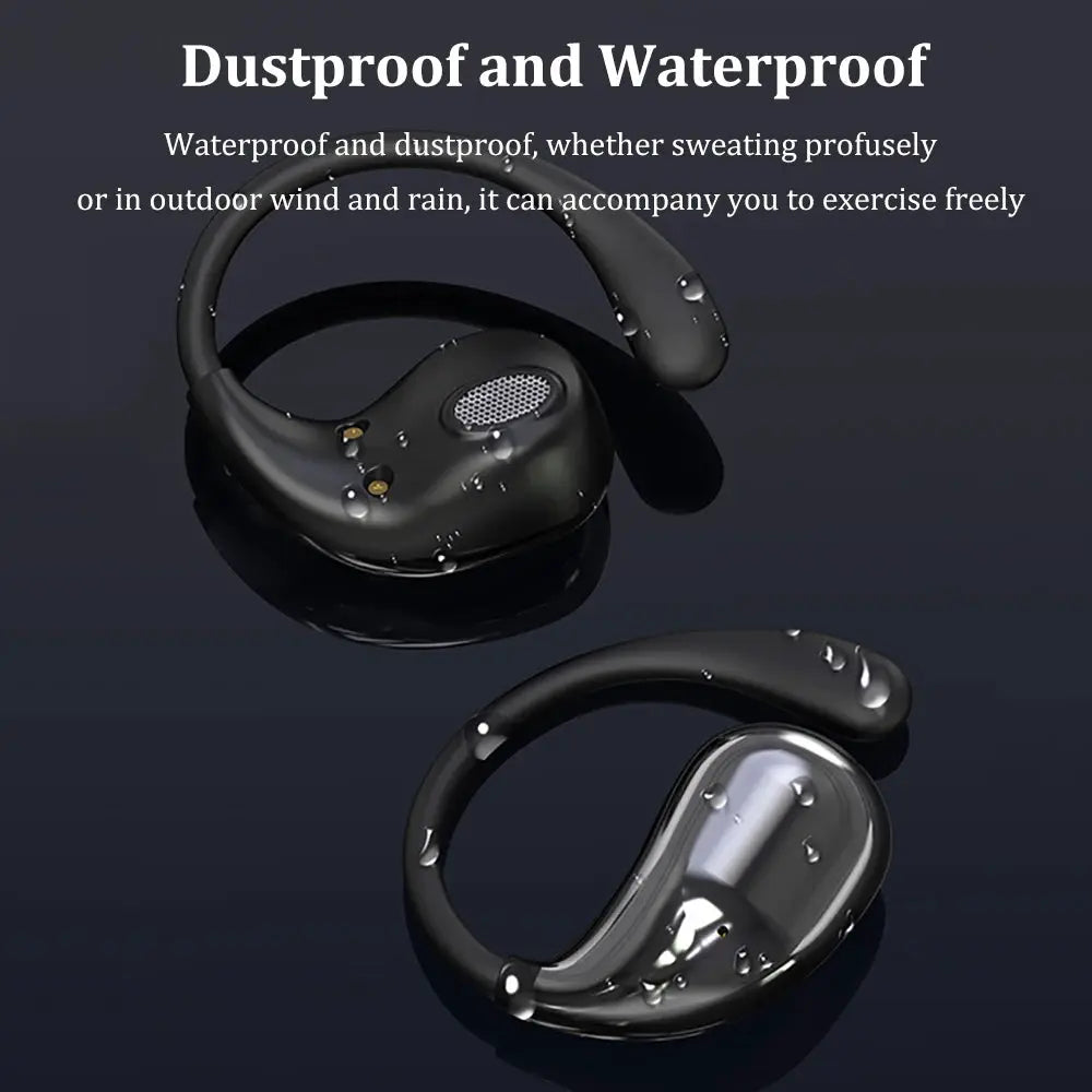 NovaTech Bluetooth 5.4 Ear Hook TWS Wireless Earphones HiFi Stereo Waterproof With LED Display And Long Standby
