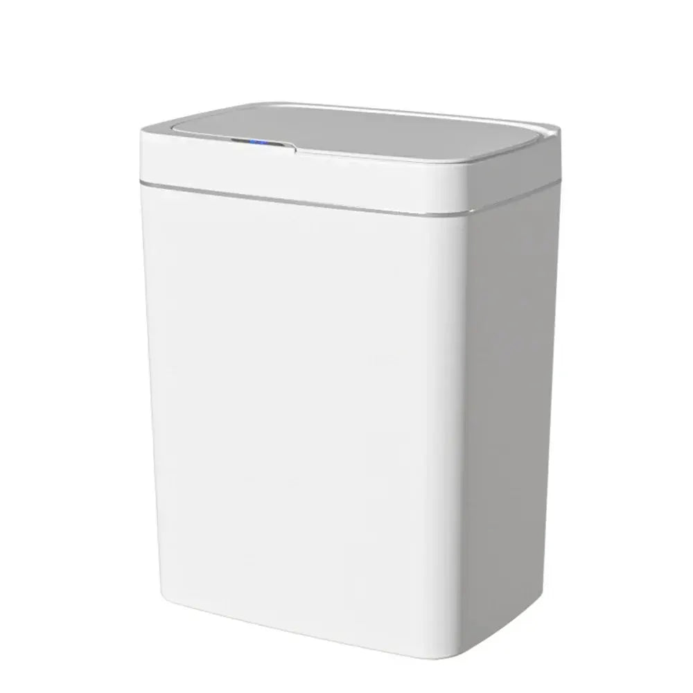 Smart bathroom trash can by Simples Market; white, 15L, touchless sensor, slim design