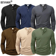 Mens Long Sleeve Henley Neck T Shirt Slim Fit Casual Button Shirt Comfortable Fitness Tee Cozy Top For Men
