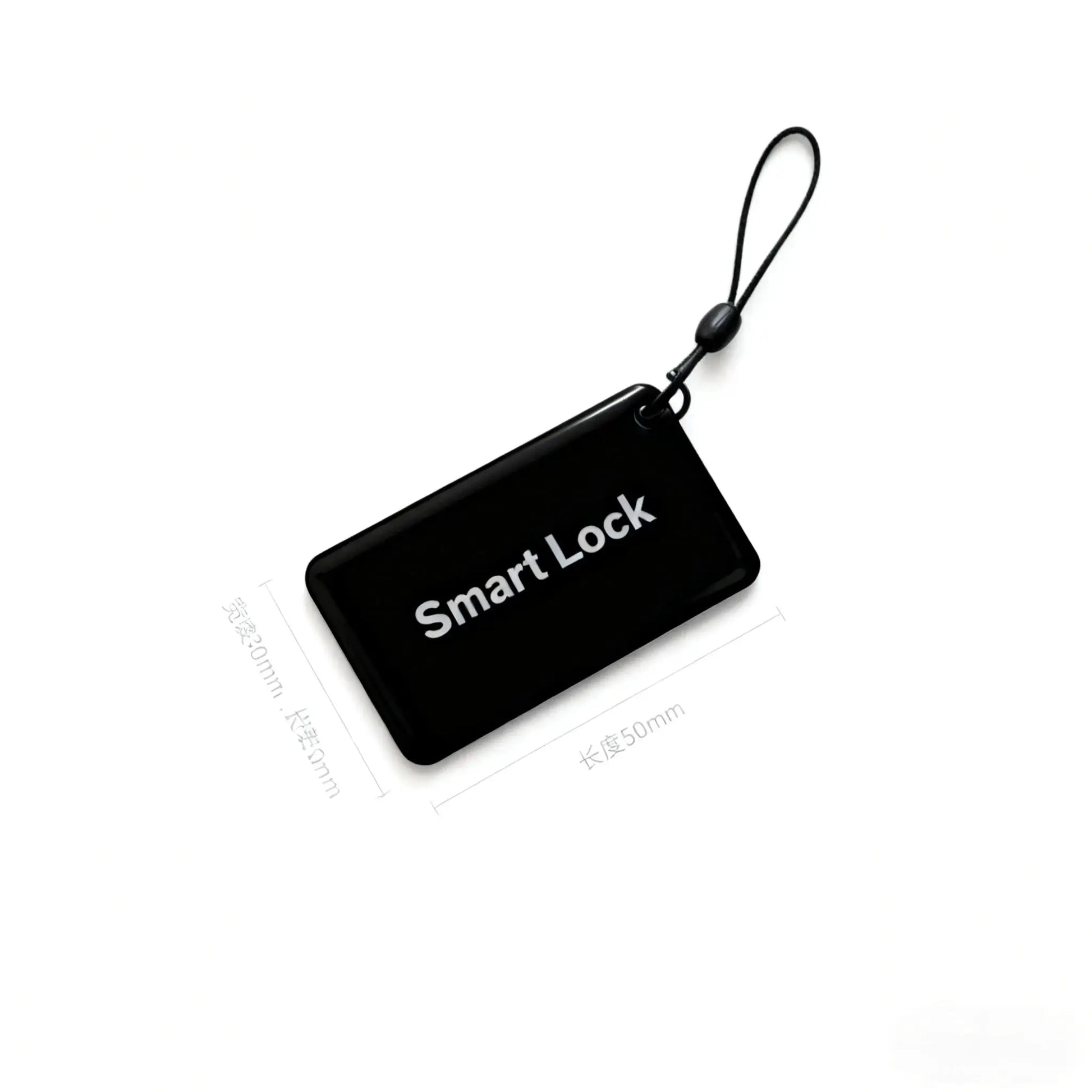 10-pack black M1 proximity RF cards with lanyard for 13.56MHz smart door locks