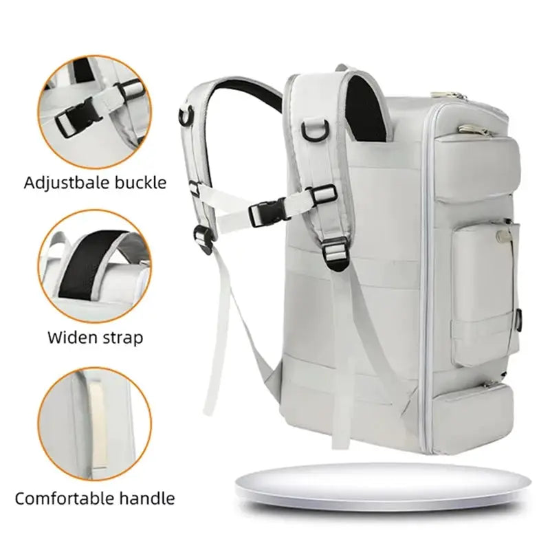 ApexGear Large Capacity Fitness And Travel Backpack With Wet Dry Separation Three Layer Design For Outdoor Sports