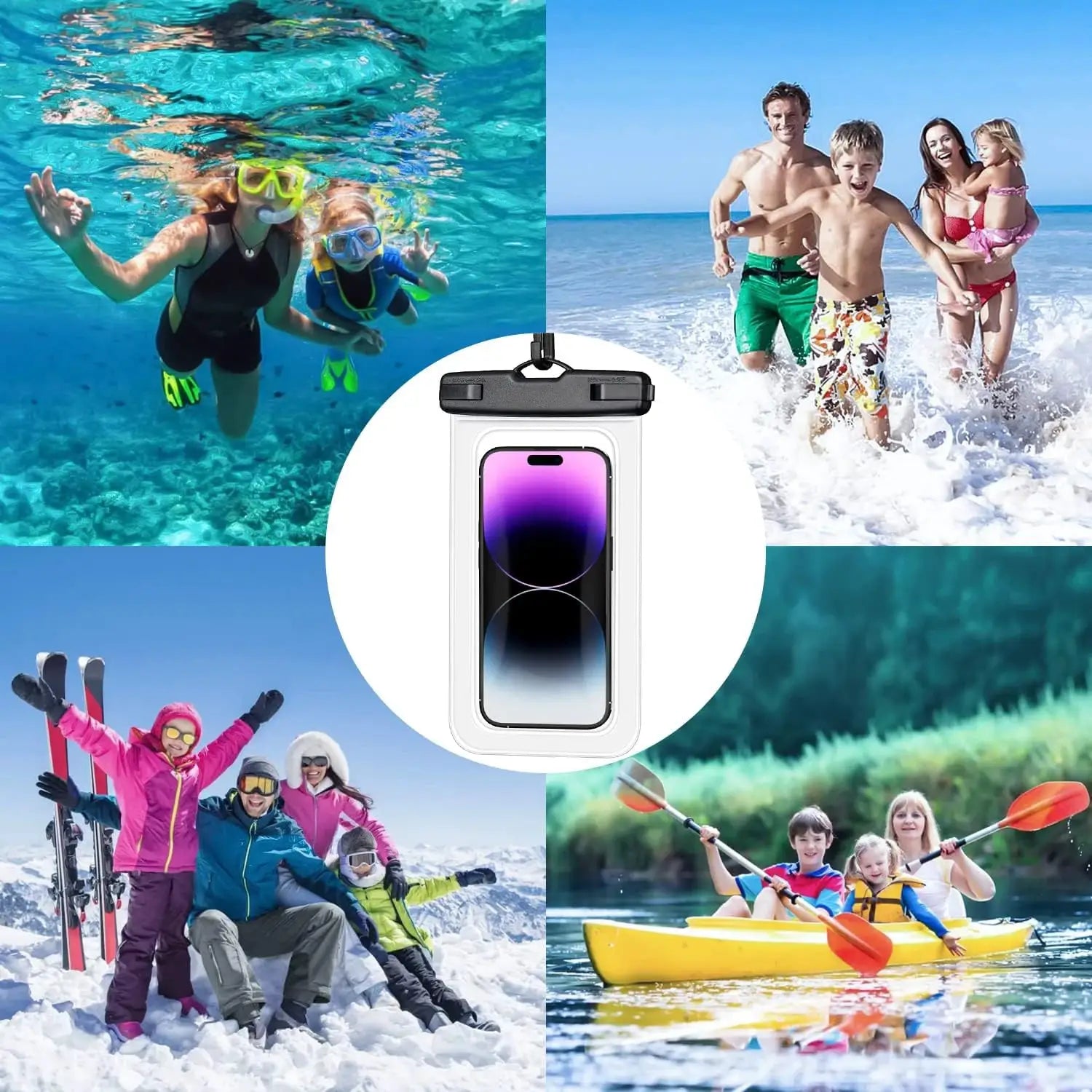 Universal Waterproof Phone Case AquaGuard Submersible Pouch For iPhone 11 12 13 14 15 16 Pro With Touchscreen Access
