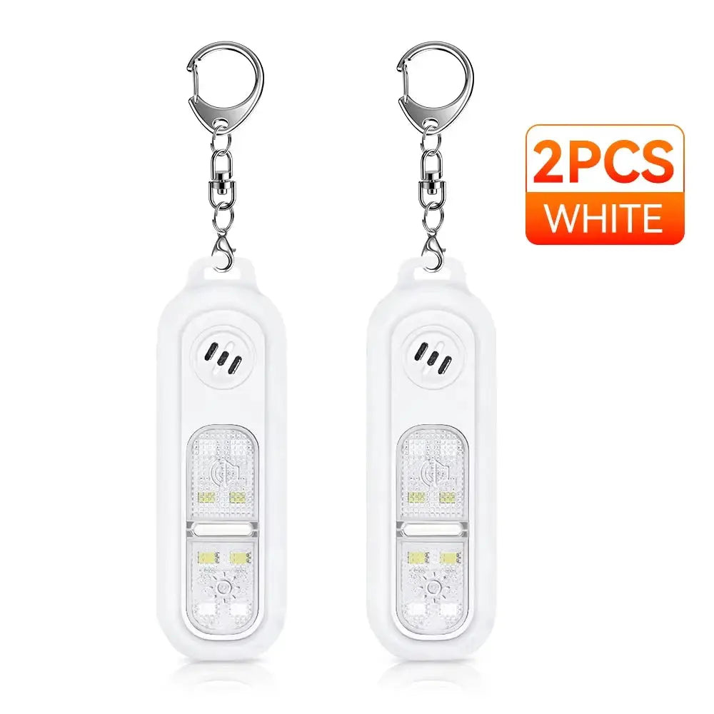 Hollarm self-defense alarm keychain, white, 130dB siren with LED light, 2-pack by Simples Market