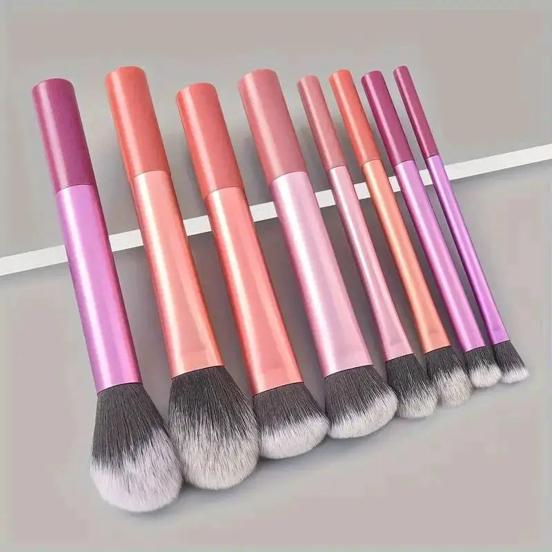 AstraBeauty 8 Piece Pro Makeup Brush Set Premium Synthetic Bristles For Foundation And Blush Easy To Clean Cruelty Free