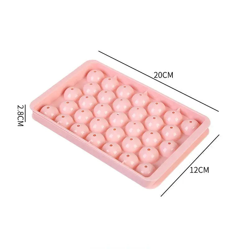 3D Round Ice Cube Tray With Lid Diamond Style Plastic Ice Mold Spherical Ice Ball Maker For Kitchen Bar