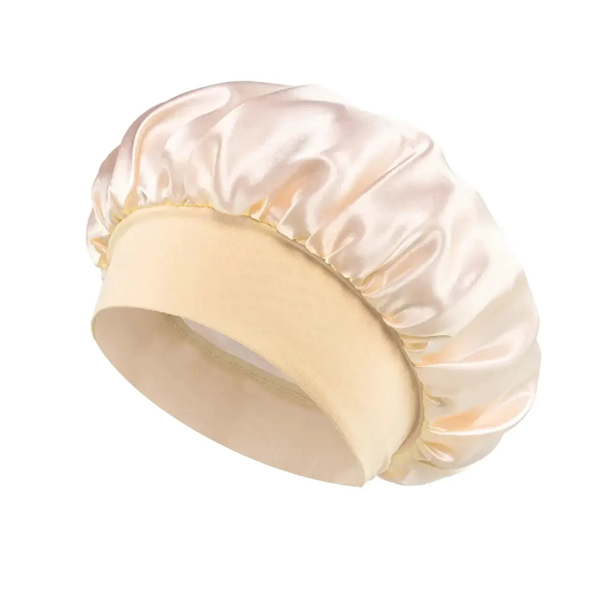 SilkGuard Satin Bonnet For Women With Wide Brim Sleep Hat And Elastic Band For Hair Protection
