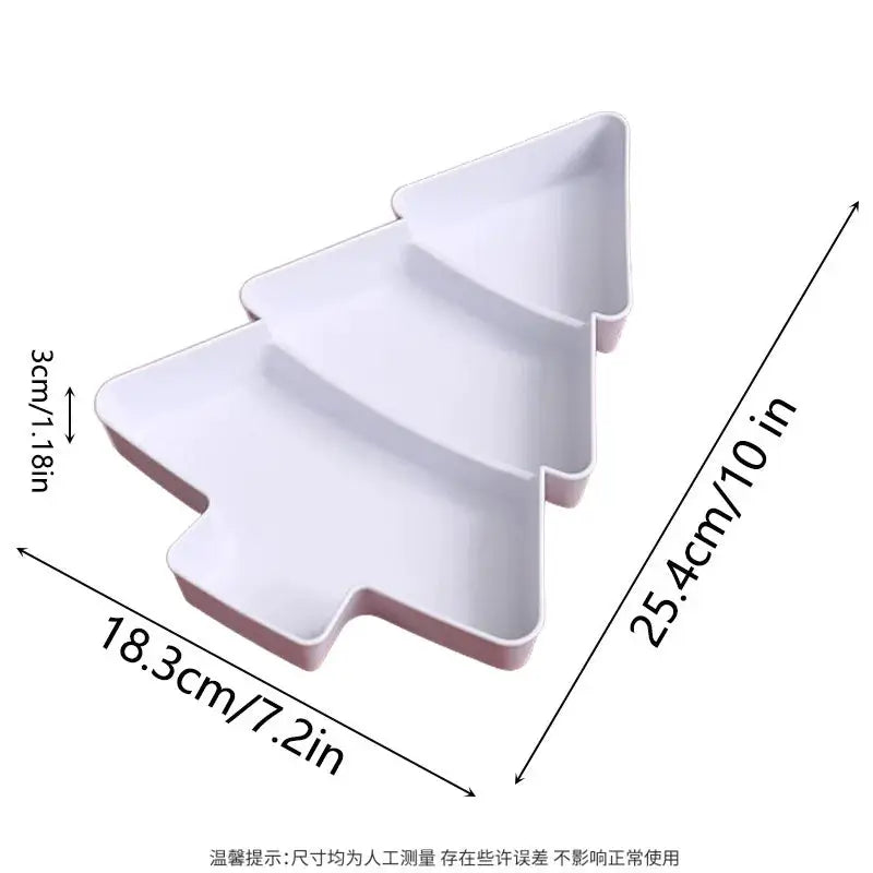 Christmas Tree Shaped Serving Dish Plastic Tableware For Candy Nuts