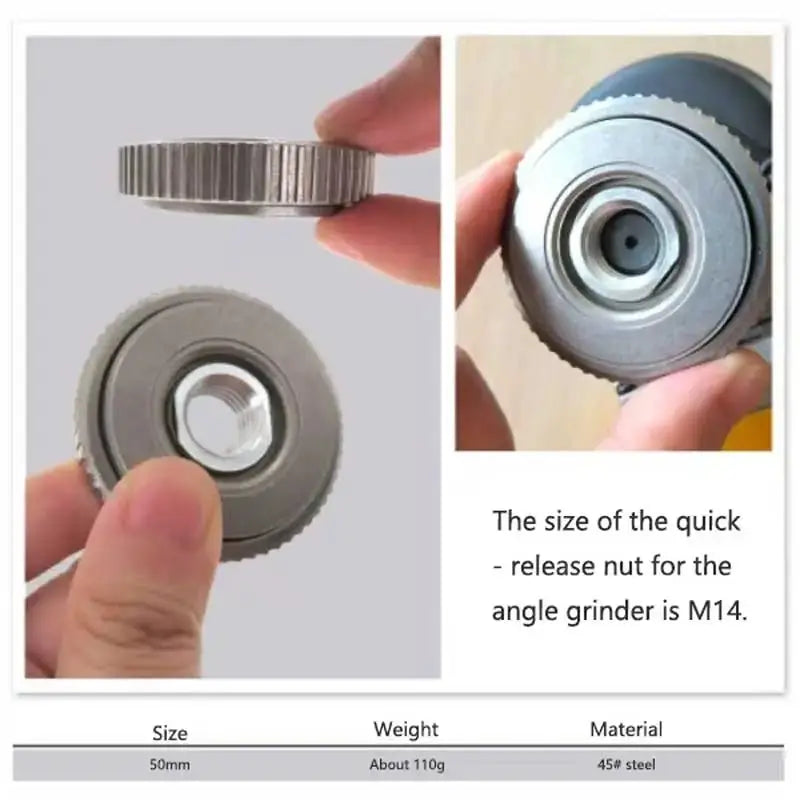 M10 Quick Release Self Locking Flange Nut With Pressing Plate Gear Type Accessories For Angle Grinder Polishing Discs