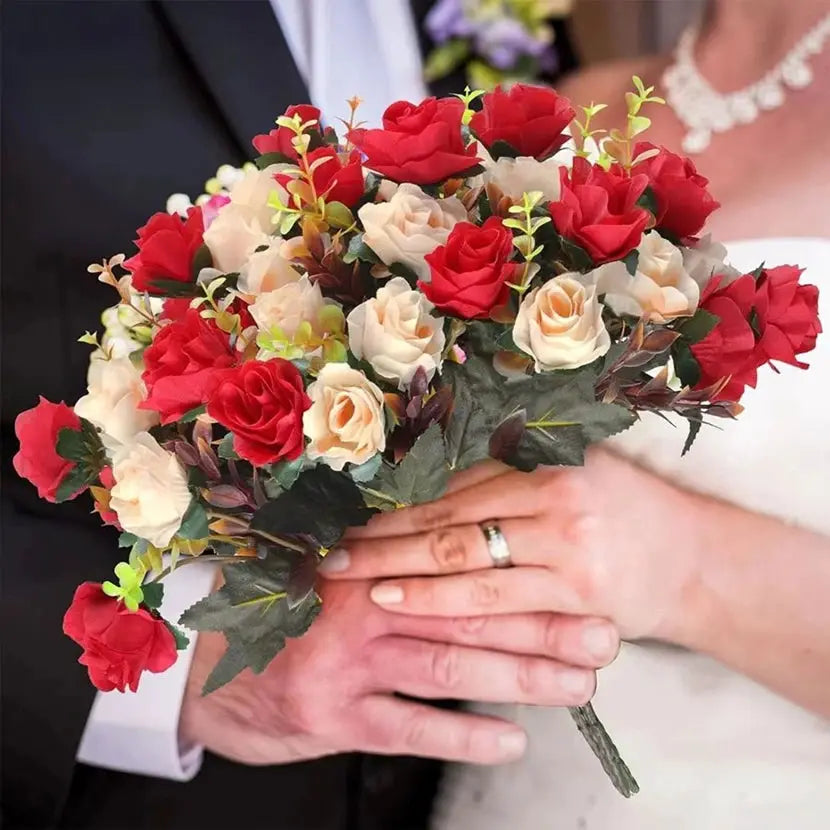 Artificial Silk Roses for Wedding Decor and Bridal Bouquet Diy Scrapbooking Wall Photography Props