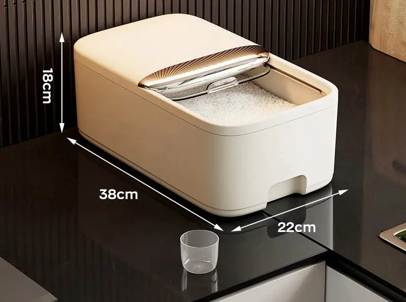 10kg Rice Storage Box With Lid Insect Proof Moisture Proof Sealed Jar Kitchen Container For Dry Grain