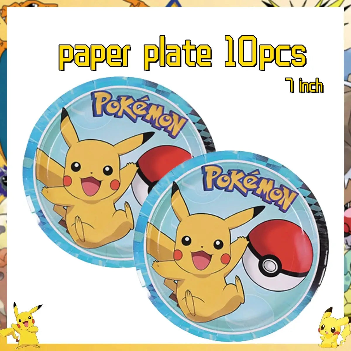 Pokemon Pikachu Birthday Party Decor Set Disposable Tableware Tablecloth Cups Plates Napkins Balloons Baby Shower Kids