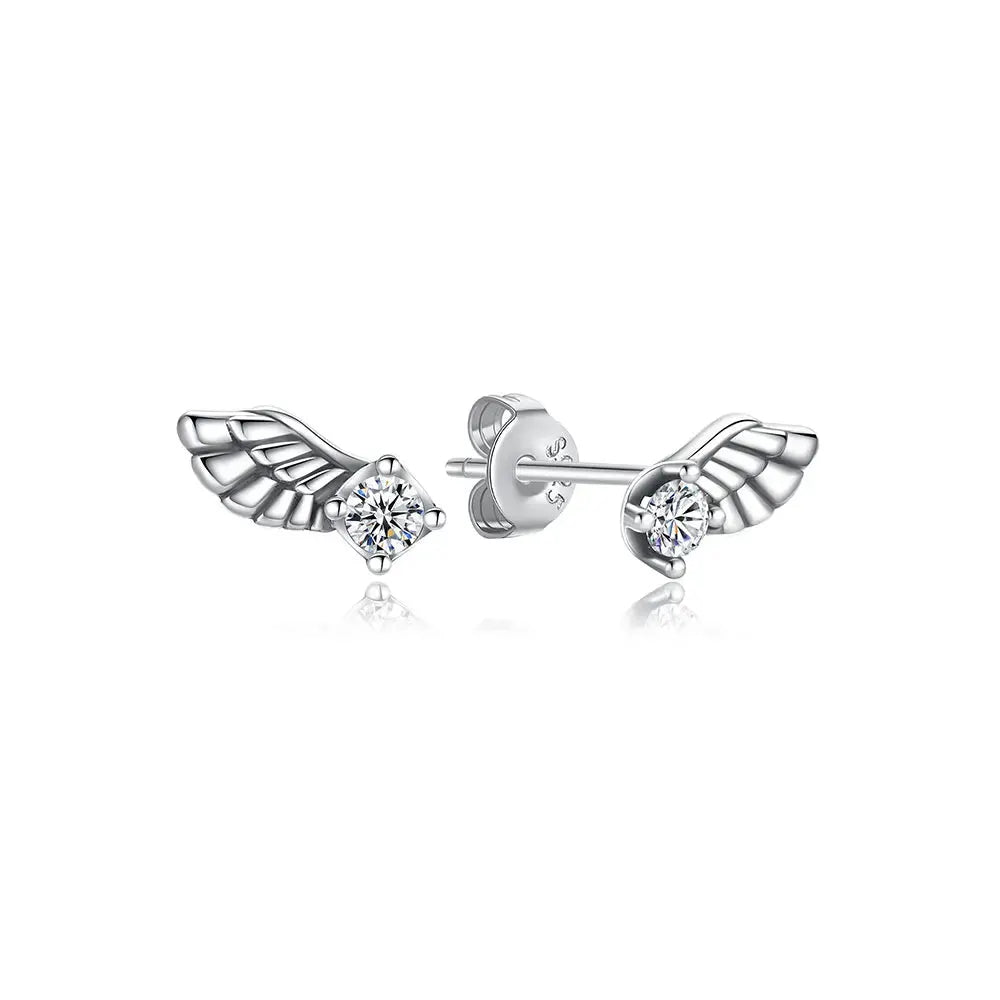 925 Sterling Silver Stud Hoop Earrings For Women Crystal Zircon Rose Gold Crown Heart Infinity Bee Design Jewelry
